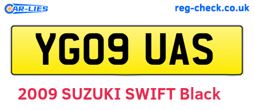 YG09UAS are the vehicle registration plates.