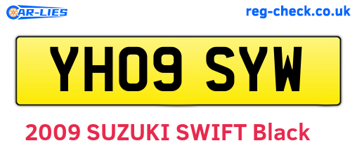 YH09SYW are the vehicle registration plates.