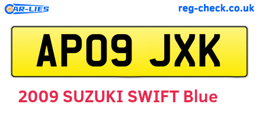 AP09JXK are the vehicle registration plates.