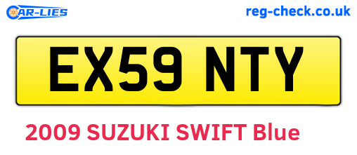 EX59NTY are the vehicle registration plates.