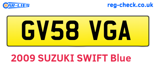 GV58VGA are the vehicle registration plates.