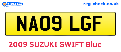 NA09LGF are the vehicle registration plates.