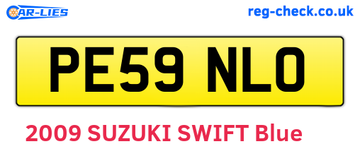 PE59NLO are the vehicle registration plates.