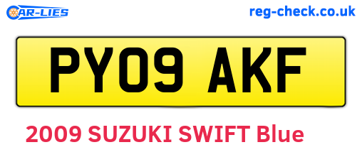 PY09AKF are the vehicle registration plates.
