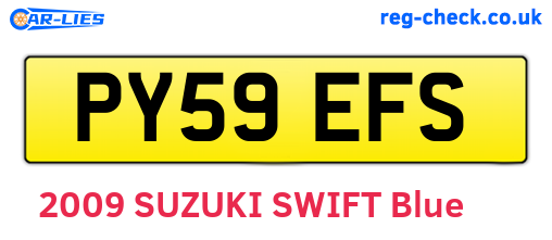 PY59EFS are the vehicle registration plates.