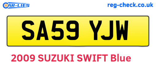 SA59YJW are the vehicle registration plates.