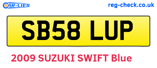 SB58LUP are the vehicle registration plates.