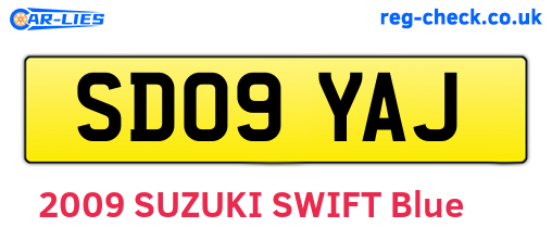 SD09YAJ are the vehicle registration plates.