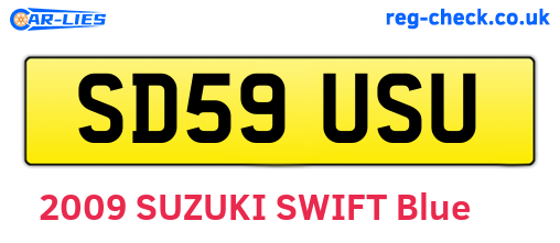 SD59USU are the vehicle registration plates.