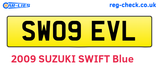 SW09EVL are the vehicle registration plates.