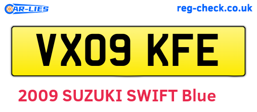 VX09KFE are the vehicle registration plates.