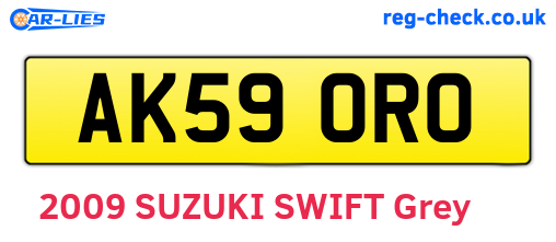 AK59ORO are the vehicle registration plates.