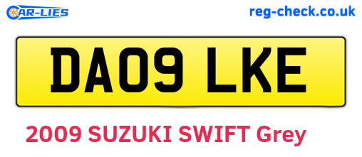 DA09LKE are the vehicle registration plates.