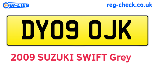DY09OJK are the vehicle registration plates.