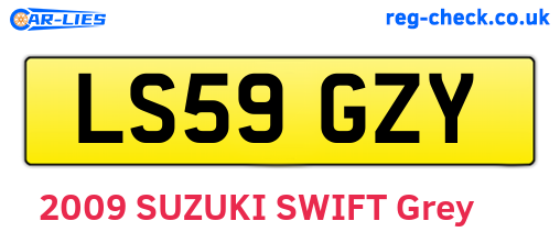 LS59GZY are the vehicle registration plates.