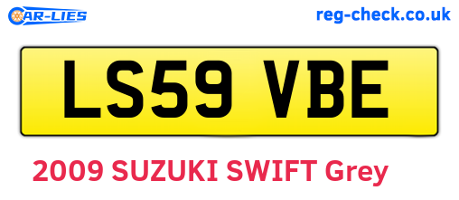 LS59VBE are the vehicle registration plates.