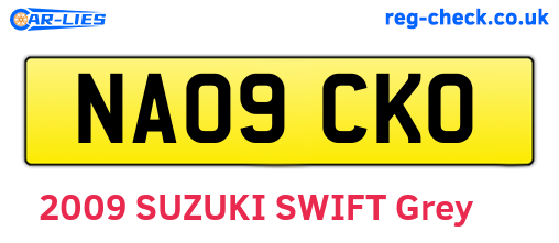 NA09CKO are the vehicle registration plates.