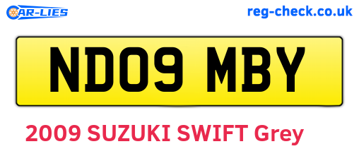 ND09MBY are the vehicle registration plates.