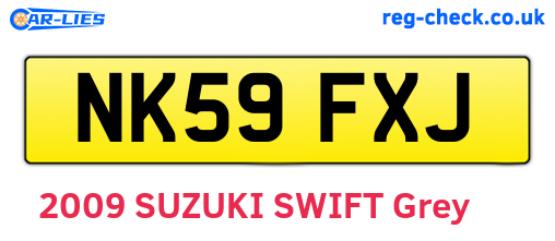 NK59FXJ are the vehicle registration plates.