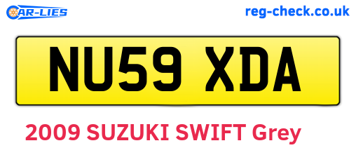 NU59XDA are the vehicle registration plates.