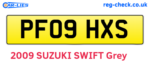 PF09HXS are the vehicle registration plates.