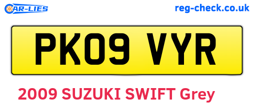 PK09VYR are the vehicle registration plates.