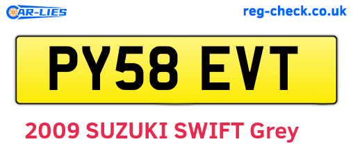 PY58EVT are the vehicle registration plates.