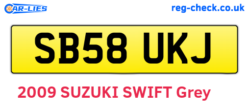 SB58UKJ are the vehicle registration plates.
