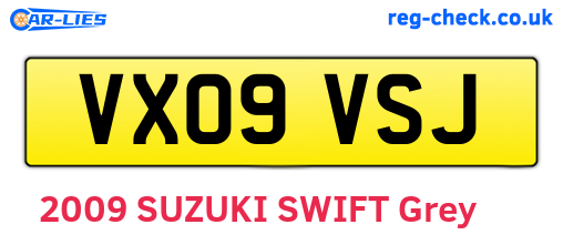 VX09VSJ are the vehicle registration plates.
