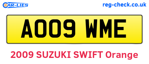 AO09WME are the vehicle registration plates.