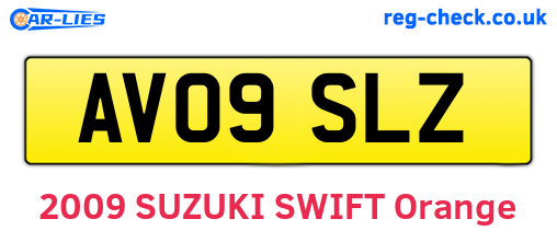 AV09SLZ are the vehicle registration plates.