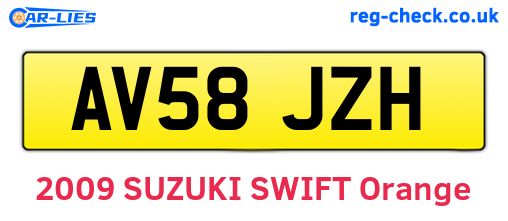 AV58JZH are the vehicle registration plates.