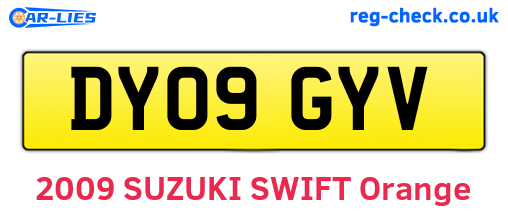 DY09GYV are the vehicle registration plates.