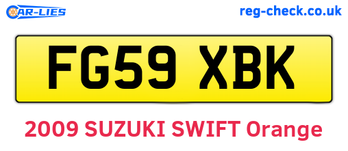 FG59XBK are the vehicle registration plates.