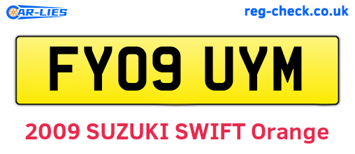 FY09UYM are the vehicle registration plates.
