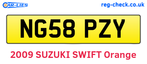 NG58PZY are the vehicle registration plates.