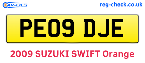 PE09DJE are the vehicle registration plates.