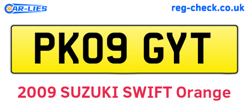 PK09GYT are the vehicle registration plates.