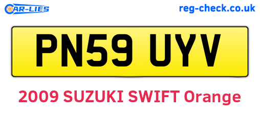 PN59UYV are the vehicle registration plates.