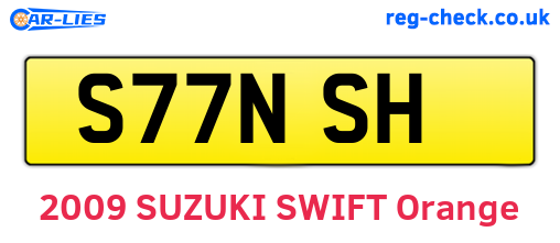 S77NSH are the vehicle registration plates.