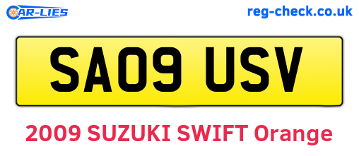 SA09USV are the vehicle registration plates.