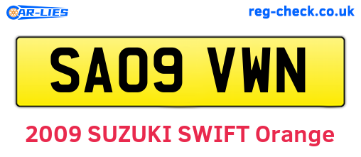 SA09VWN are the vehicle registration plates.