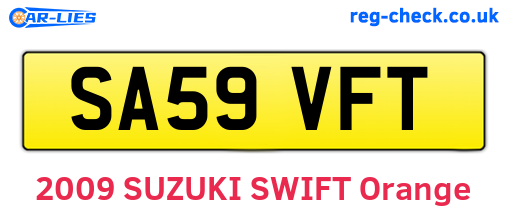 SA59VFT are the vehicle registration plates.