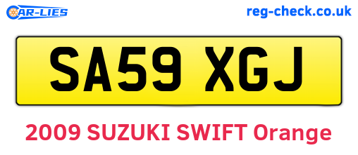 SA59XGJ are the vehicle registration plates.