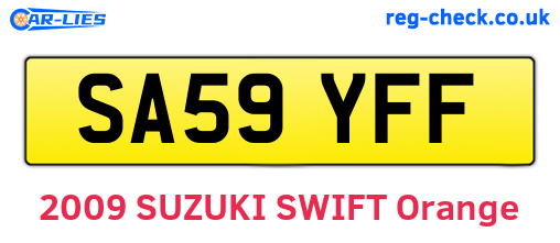 SA59YFF are the vehicle registration plates.