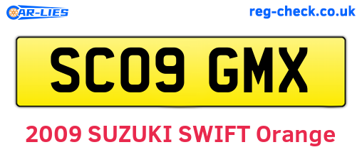 SC09GMX are the vehicle registration plates.