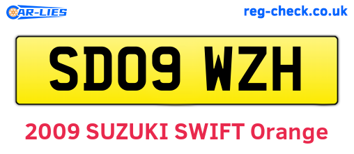 SD09WZH are the vehicle registration plates.