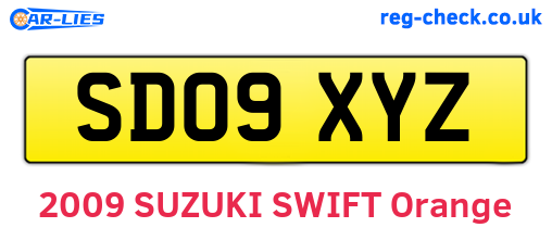 SD09XYZ are the vehicle registration plates.