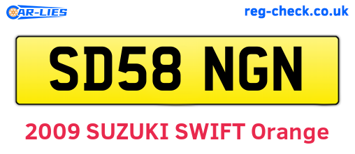 SD58NGN are the vehicle registration plates.