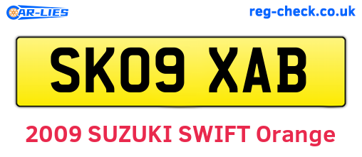 SK09XAB are the vehicle registration plates.